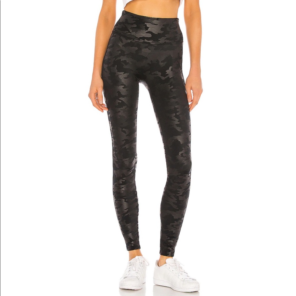 Spanx Faux Leather Camo Shape Leggings